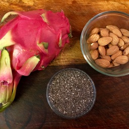 Dragonfruit over Almond Chia Pudding